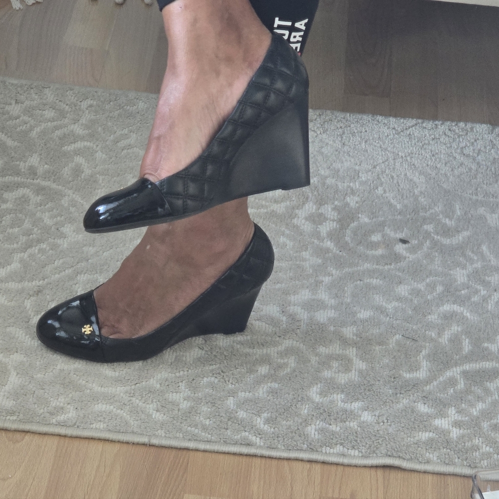 Tory Burch Elegant Black Wedge Shoes